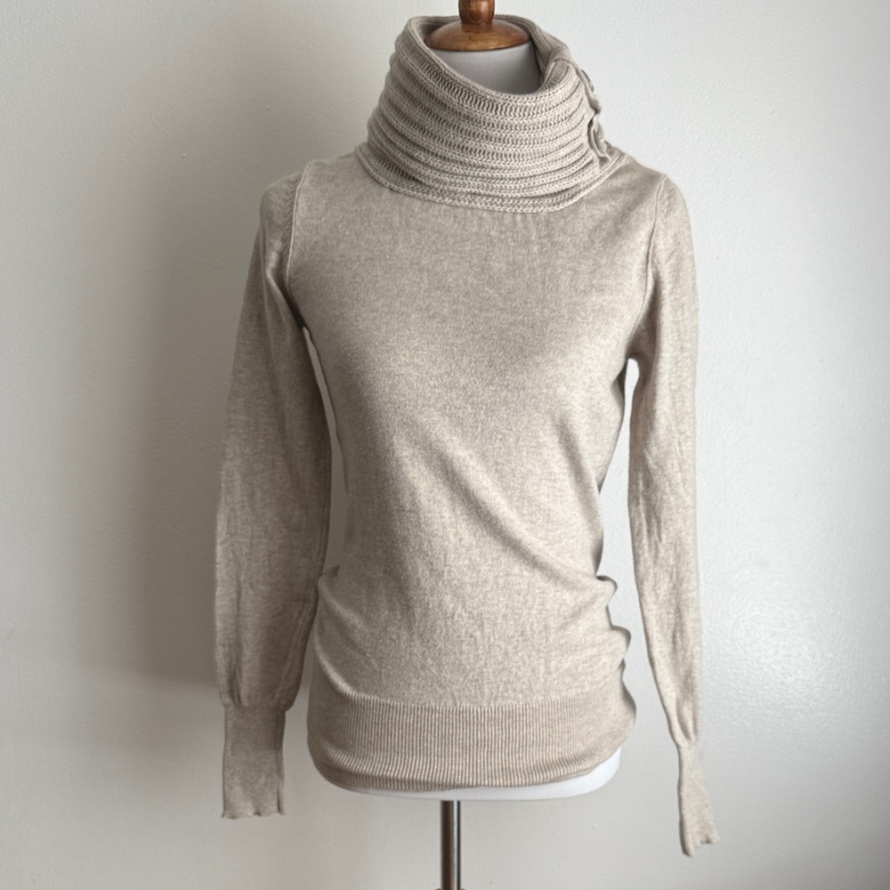 Tan Turtleneck Sweater